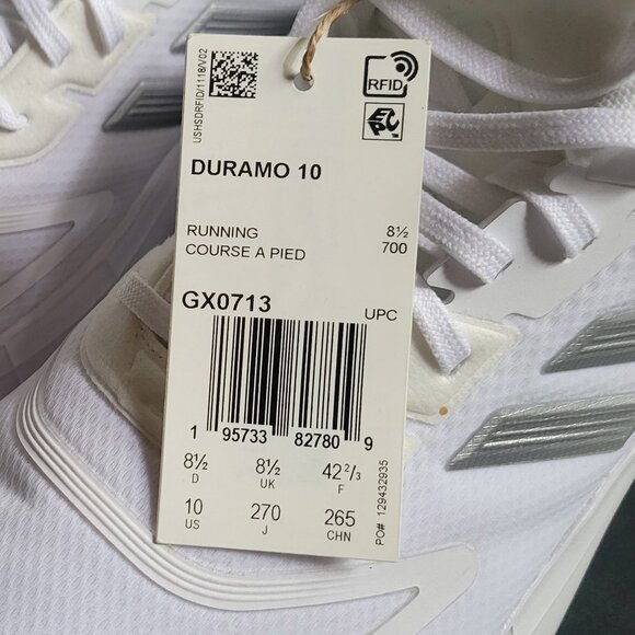 ADIDAS WOMEN'S DURAMO 10 RUNNING COURSE A PIED SNEAKER SHOES WHITE MESH SIZE 10 - Picture 2 of 9